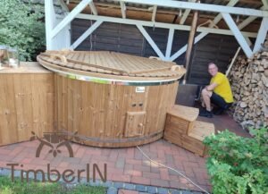 6 – 8 person outdoor hot tub with external heater (2)