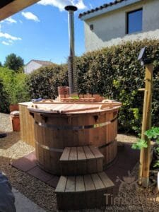 Barrel wooden hot tub deluxe thermowood
