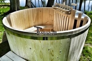 Wooden hot tub basic model made of siberian spruce larch 9