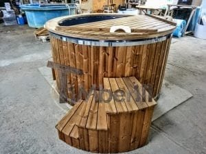 Electricity Heated Fiberglass Hot Tub With Thermowood Decoration 6