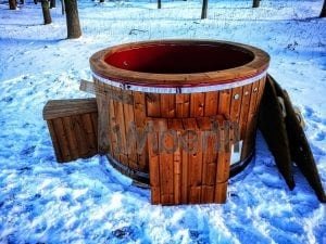 Electricity Heated Fiberglass Hot Tub With Thermowood Decoration (14)