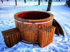Electricity Heated Fiberglass Hot Tub With Thermowood Decoration (17)