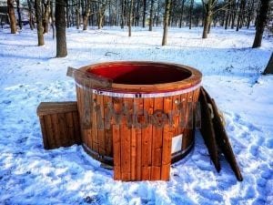 Electricity Heated Fiberglass Hot Tub With Thermowood Decoration (18)