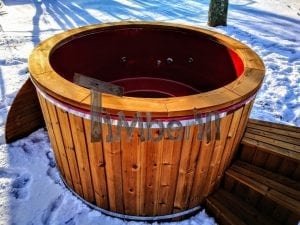 Electricity Heated Fiberglass Hot Tub With Thermowood Decoration (23)