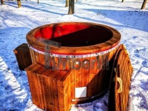 Electricity Heated Fiberglass Hot Tub With Thermowood Decoration (26)