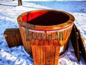 Electricity Heated Fiberglass Hot Tub With Thermowood Decoration (27)
