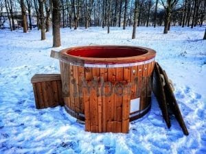 Electricity Heated Fiberglass Hot Tub With Thermowood Decoration (3)