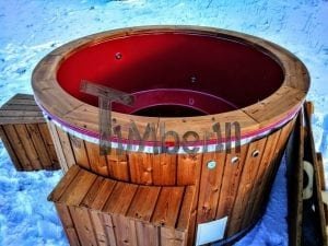 Electricity Heated Fiberglass Hot Tub With Thermowood Decoration (6)