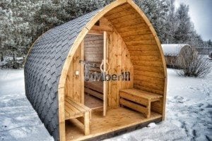 Outdoor sauna igloo design with full wall window for sale 40