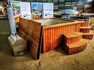 Wood Fired Hot Tub Square Rectangular Model With External Wood Burner (11)