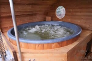 Kültéri ovális szauna beépített pezsgőfürdővel (46)
