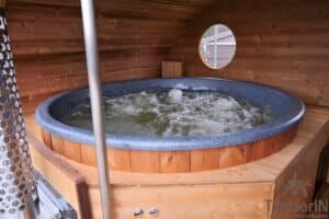 Kültéri ovális szauna beépített pezsgőfürdővel (48)