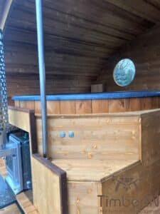Kültéri ovális szauna beépített pezsgőfürdővel (9)